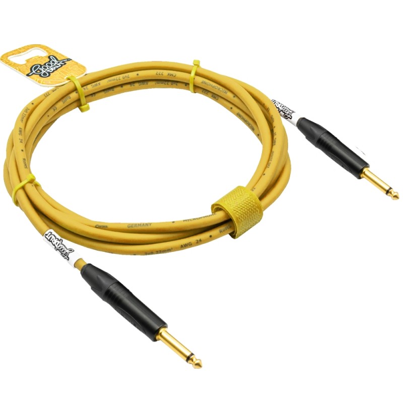 GoodDrut GDY TSTS 1 - Kabel instrumentalny Jack x Jack żółty - 1m GoodDrut GDY TSTS 1 - Kabel instrumentalny Jack x Jack żółty - 1m