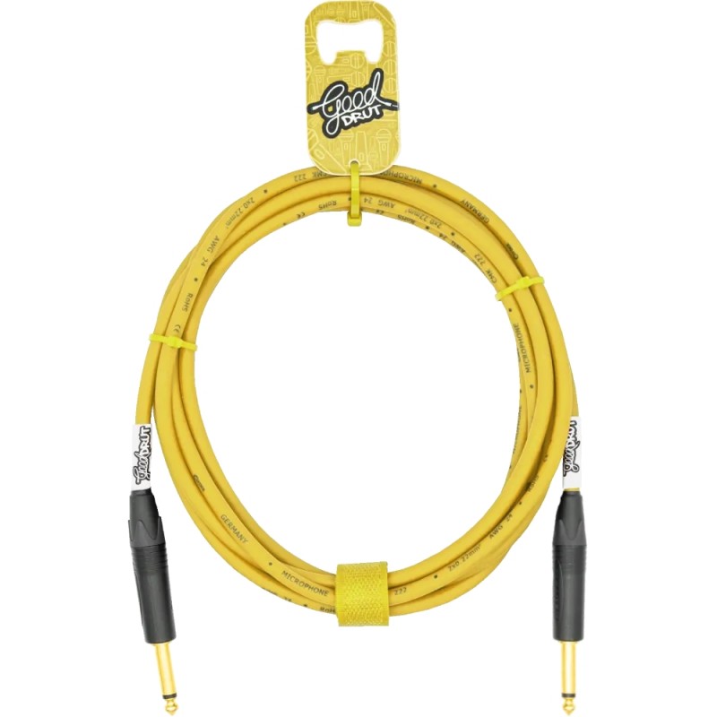 GoodDrut GDY TSTS 1 - Kabel instrumentalny Jack x Jack żółty - 1m GoodDrut GDY TSTS 1 - Kabel instrumentalny Jack x Jack żółty - 1m