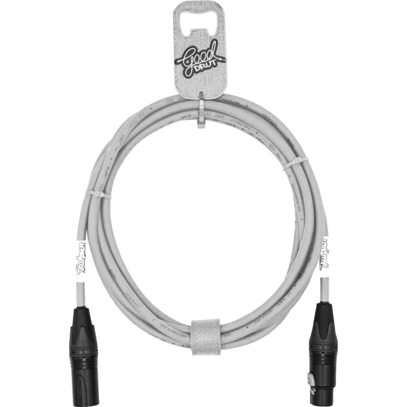 GoodDrut GDB XMXF 2-1-1 - Kabel mikrofonowy XLR-M x XLR-F biały - 2m GoodDrut GDB XMXF 2-1-1 - Kabel mikrofonowy XLR-M x XLR-F biały - 2m