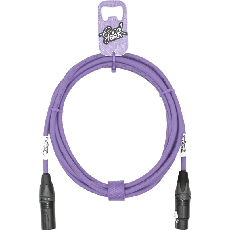 GoodDrut GDB XMXF 3-1 - Kabel mikrofonowy XLR-M x XLR-F fioletowy - 3m GoodDrut GDB XMXF 3-1 - Kabel mikrofonowy XLR-M x XLR-F fioletowy - 3m