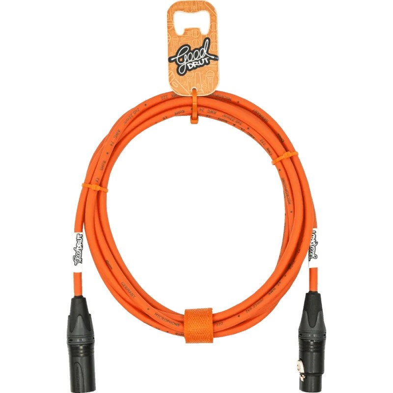 GoodDrut GDO XMXF 1 - Kabel mikrofonowy XLR-M x XLR-F pomarańczowy - 1m GoodDrut GDO XMXF 1 - Kabel mikrofonowy XLR-M x XLR-F pomarańczowy - 1m
