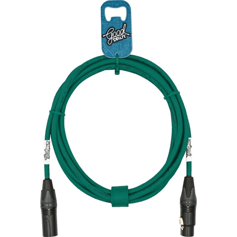 GoodDrut GDG XMXF 1 - Kabel mikrofonowy XLR-M x XLR-F zielony - 1m GoodDrut GDG XMXF 1 - Kabel mikrofonowy XLR-M x XLR-F zielony - 1m