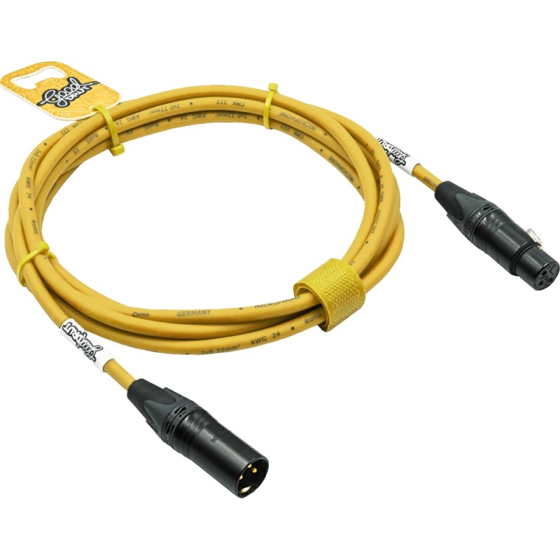 GoodDrut GDY XMXF 1 - Kabel mikrofonowy XLR-M x XLR-F żółty - 1m GoodDrut GDY XMXF 1 - Kabel mikrofonowy XLR-M x XLR-F żółty - 1m