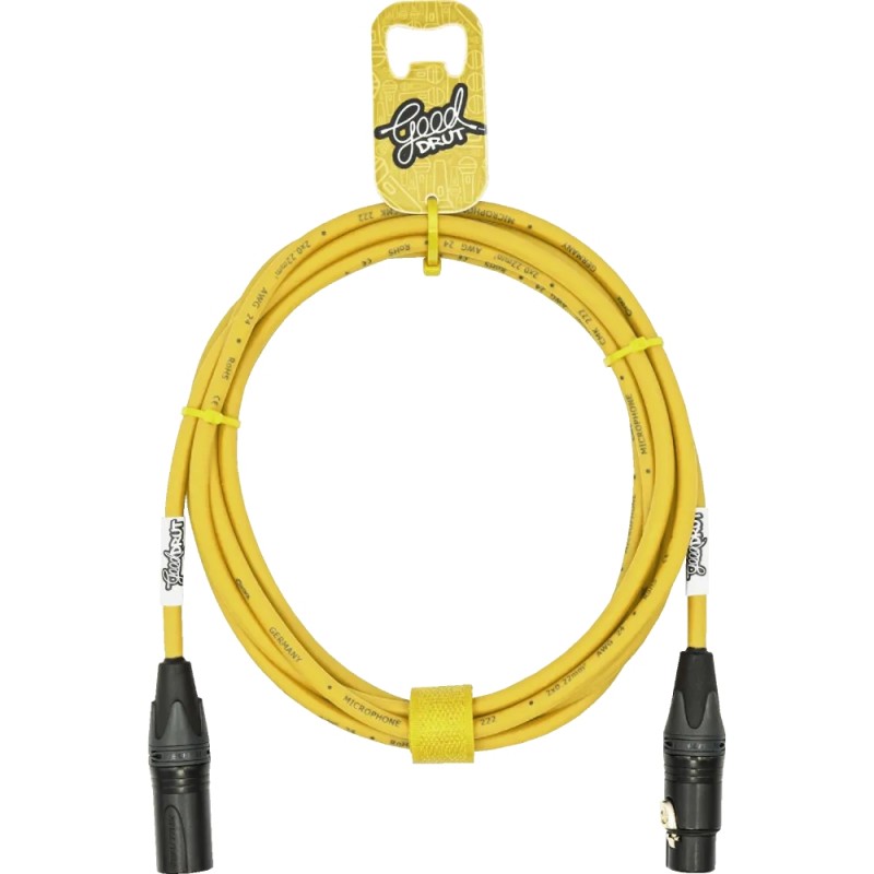 GoodDrut GDY XMXF 1 - Kabel mikrofonowy XLR-M x XLR-F żółty - 1m GoodDrut GDY XMXF 1 - Kabel mikrofonowy XLR-M x XLR-F żółty - 1m