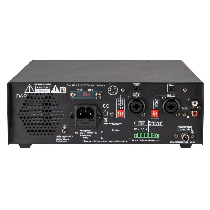 DAP Audio PA-530DAB - Wzmacniacz miksujący mono DAP Audio PA-530DAB - Wzmacniacz miksujący mono
