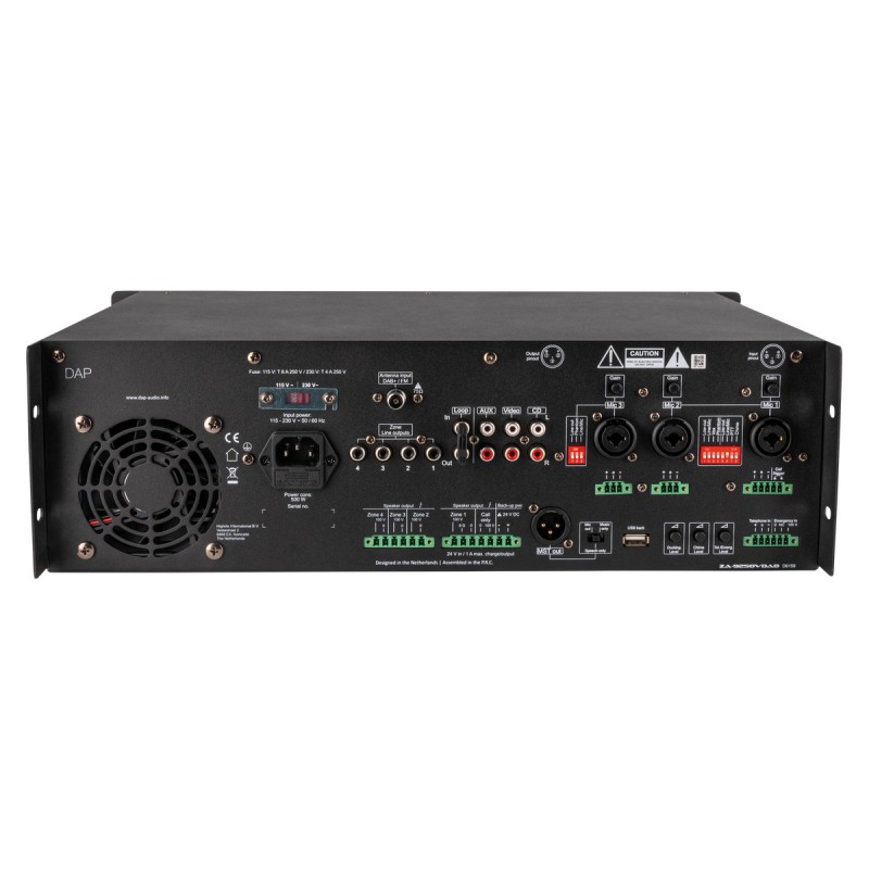 DAP Audio ZA-9250VDAB - Wzmacniacz miksujący z regulowaną głośnością strefową DAP Audio ZA-9250VDAB - Wzmacniacz miksujący z regulowaną głośnością strefową