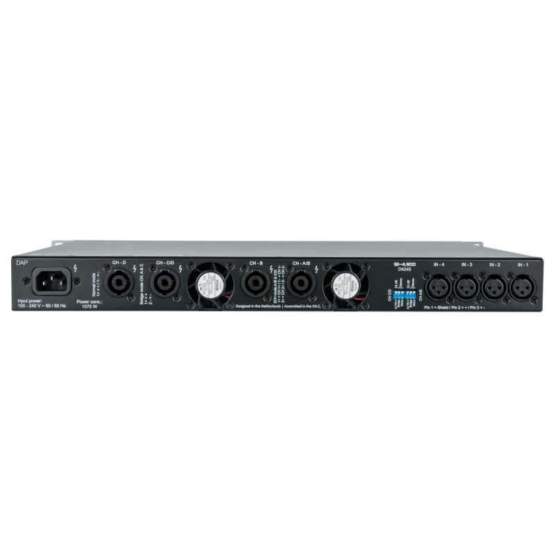 DAP Audio SI-4.900 - Wzmacniacz mocy przeznaczony do instalacji DAP Audio SI-4.900 - Wzmacniacz mocy przeznaczony do instalacji