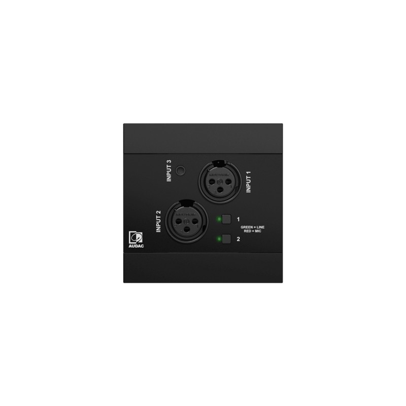 Audac NWP320/B - Panel ścienny 2x XLR + 3,5 mm jack + BT (wersja czarna) Audac NWP320/B - Panel ścienny 2x XLR + 3,5 mm jack + BT (wersja czarna)