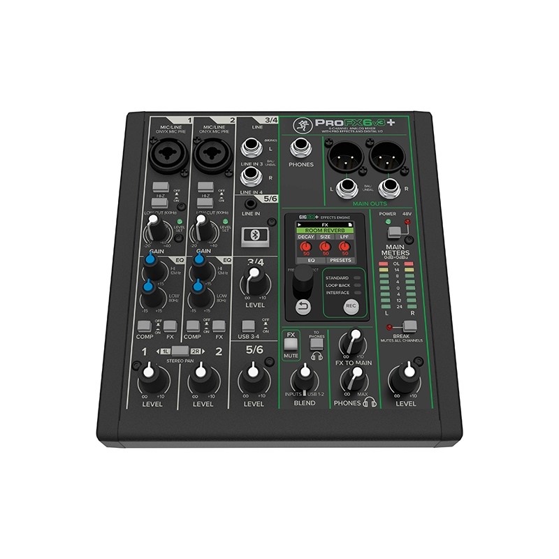 Mackie ProFX6v3+ - Mikser analogowy 6-kanałowy z USB i Bluetooth Mackie ProFX6v3+ - Mikser analogowy 6-kanałowy z USB i Bluetooth