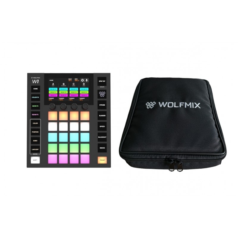 Wolfmix W1 MK2 kontroler oświetlenia DMX + dedykowany pokrowiec Wolfmix W1 MK2 kontroler oświetlenia DMX + dedykowany pokrowiec
