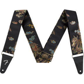 Fender Satin Dragon Strap, Black Pasek gitarowy - 1 - Pasy, paski - Dodaj elegancji swoim występom dzięki paskom Satin Dragon St