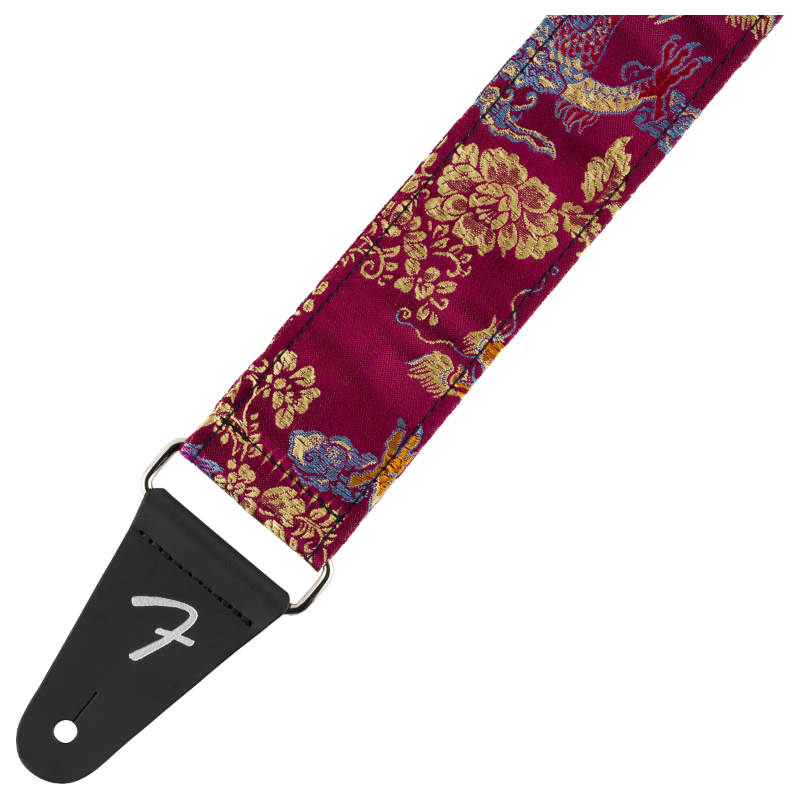 Fender Satin Dragon Strap, Wine Pasek gitarowy - 2 - Pasy, paski - Dzięki końcówkom z prawdziwej skóry i metalowym elementom, pa Fender Satin Dragon Strap, Wine Pasek gitarowy - 2 - Pasy, paski - Dzięki końcówkom z prawdziwej skóry i metalowym elementom, pa