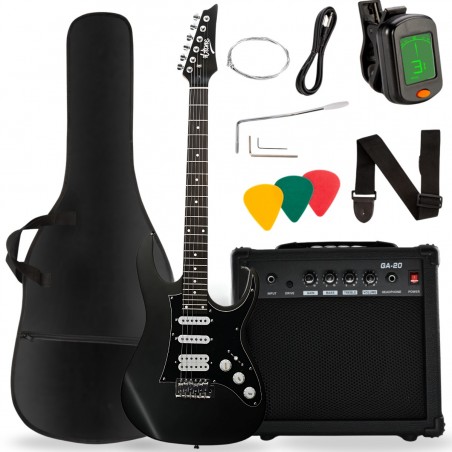 V-Tone EGA 39 MBK - Gitara elektryczna 4/4 Stratocaster zestaw