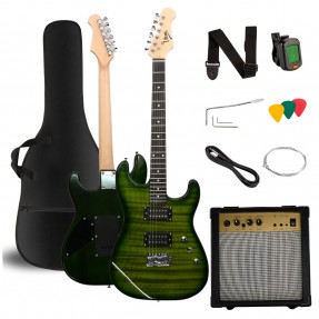 V-Tone EGW 39 GR - Gitara elektryczna 4/4 Stratocaster zestaw