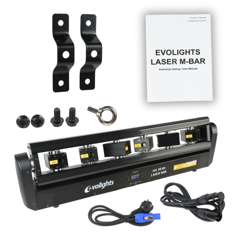 Evolights Laser M-Bar - Listwa laserowa ruchoma oświetlenie estradowe 3W RGB DMX Evolights Laser M-Bar - Listwa laserowa ruchoma oświetlenie estradowe 3W RGB DMX