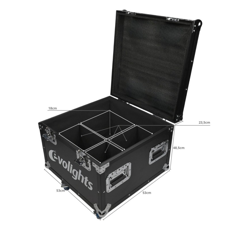 Evolights Glacier 18 Case 4in1 - Skrzynia transportowa na 4 sceniczne reflektory Evolights Glacier 18 Case 4in1 - Skrzynia transportowa na 4 sceniczne reflektory