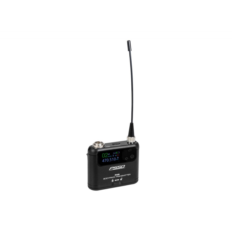 PSSO PXS - Nadajnik bodypack do odbiorników PXS 470-510 MHz PSSO PXS - Nadajnik bodypack do odbiorników PXS 470-510 MHz