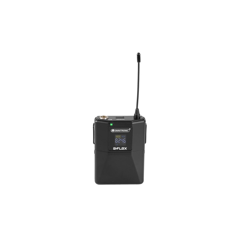 Omnitronic UHF E-FLEX - Nadajnik bodypack z mikrofonem nagłownym 823-832/863-865 MHz