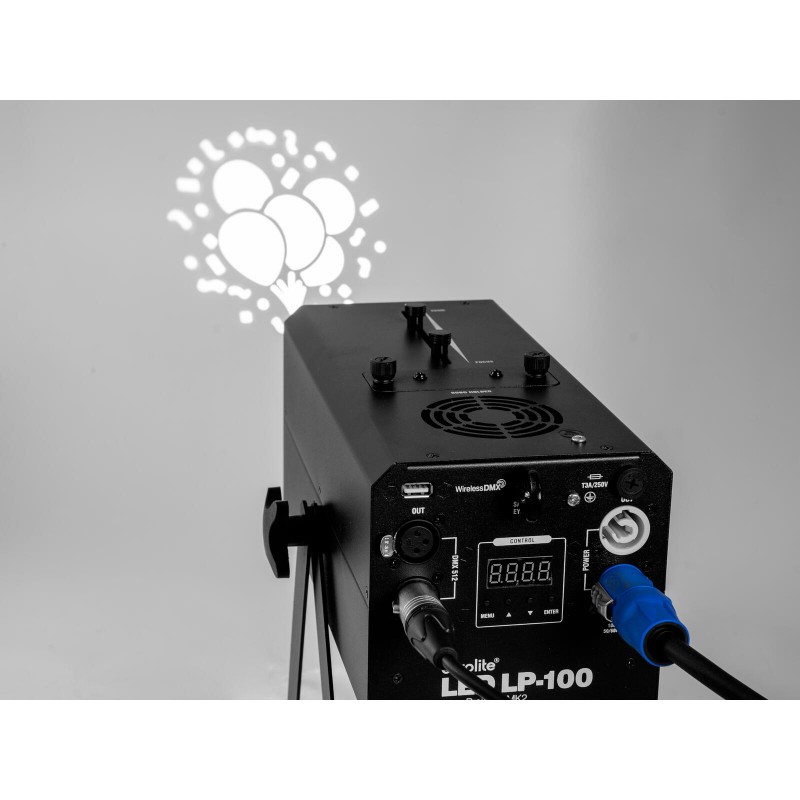 Eurolite LP-100 Logo Projector MK2 - Projektor gobo z dodatkowym kołem kolorów Eurolite LP-100 Logo Projector MK2 - Projektor gobo z dodatkowym kołem kolorów