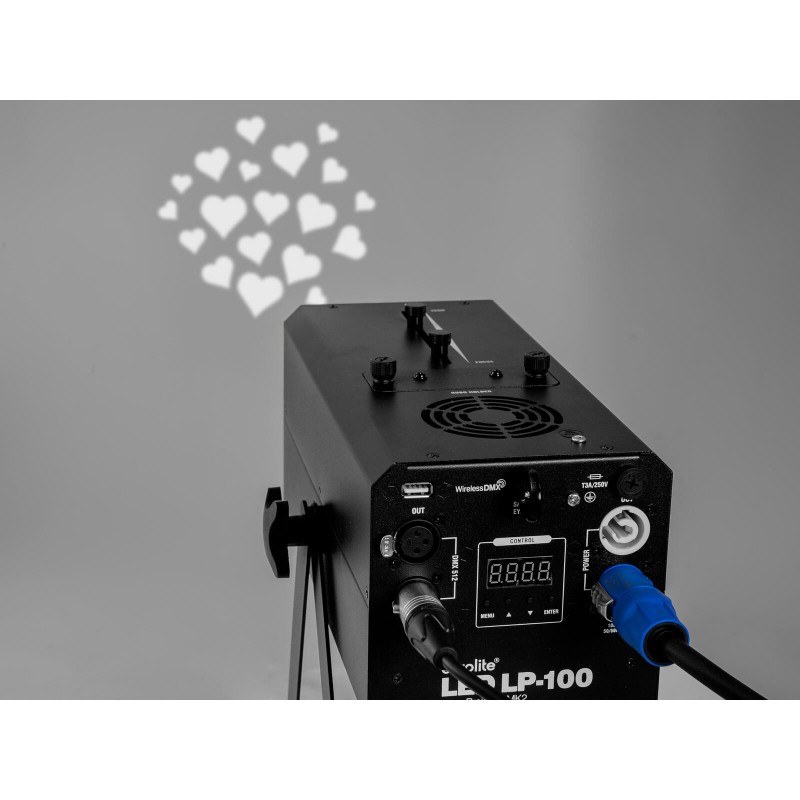 Eurolite LP-100 Logo Projector MK2 - Projektor gobo z dodatkowym kołem kolorów Eurolite LP-100 Logo Projector MK2 - Projektor gobo z dodatkowym kołem kolorów