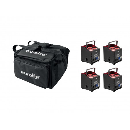 Eurolite zestaw oświetleniowy 4x AKKU UP-4 QCL Spot QuickDMX MK2 + torba transportowa