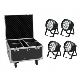 Eurolite zestaw oświetleniowy 4x LED IP PAR 14x8W QCL + skrzynia transportowa