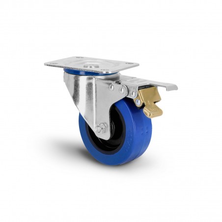 Adam Hall Hardware 372101 - Zestaw kołowy skrętny 100 mm z hamulcem A/B i niebieskim kółkiem