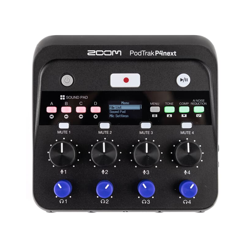 Zoom PodTrak P4next rejestrator do podcastów - 1 - Rejestratory - Rejestrator do podcastów Zoom PodTrak P4next oferuje 4 wejścia Zoom PodTrak P4next rejestrator do podcastów - 1 - Rejestratory - Rejestrator do podcastów Zoom PodTrak P4next oferuje 4 wejścia