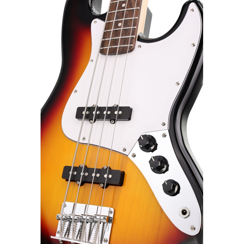 Arrow Louisiana 4 Bass Tobacco Burst Rosewood/White - Gitara basowa