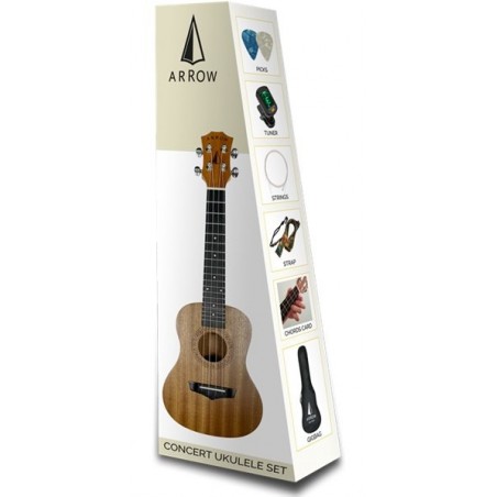 Arrow MH10 Sapele Set - Ukulele koncerowe z zestawem akcesoriów