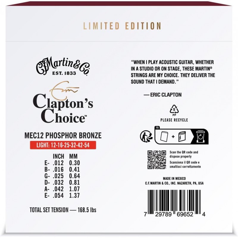 Martin MEC12LTD20 Eric Clapton 20th, Light - struny do gitary akustycznej - 2 - Struny gitarowe - Martin MEC12LTD20 Eric Clapton