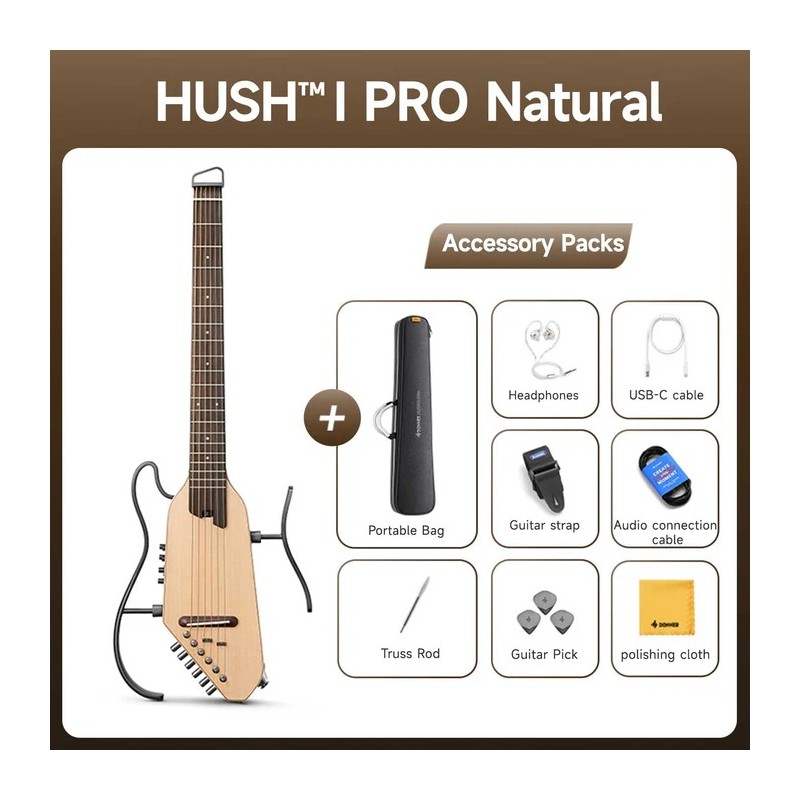 Donner EC6866 HUSH-I PRO Guitar Natural Spruce Gitara elektryczna - 4 - Gitary elektryczne - 