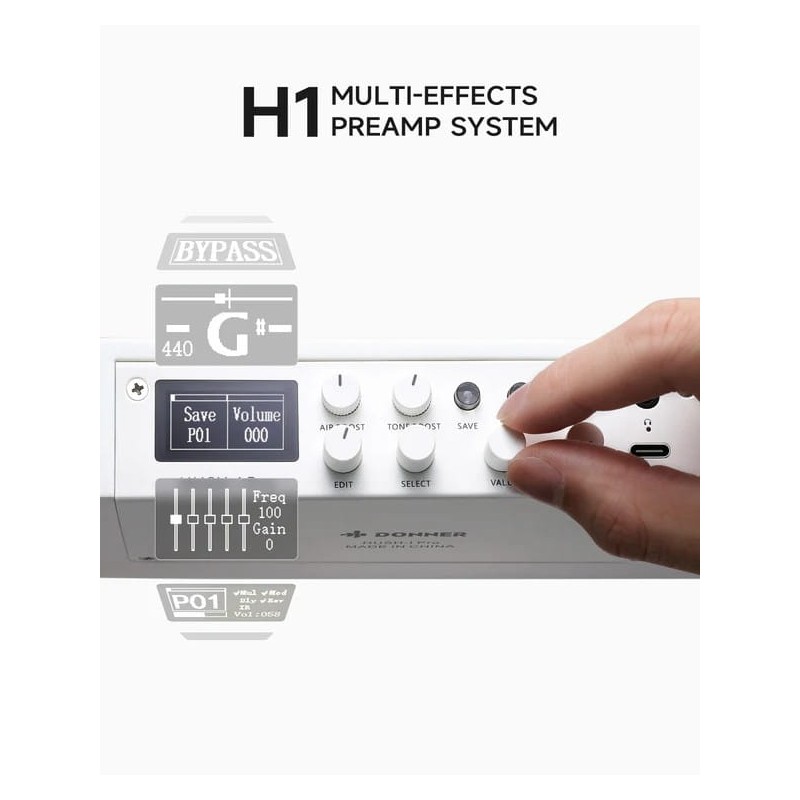 Donner HUSH-I PRO White Gitara elektroakustyczna EC6868 - 8 - Gitary e-akustyczne - 