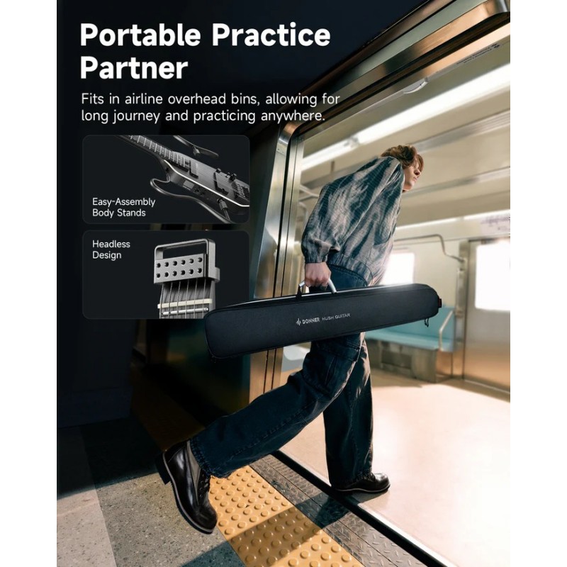 Donner HUSH-X PRO Black Gitara elektryczna - 4 - Gitary elektryczne - 