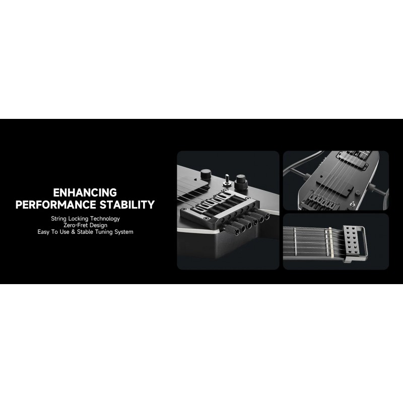 Donner HUSH-X PRO Black Gitara elektryczna - 10 - Gitary elektryczne - 