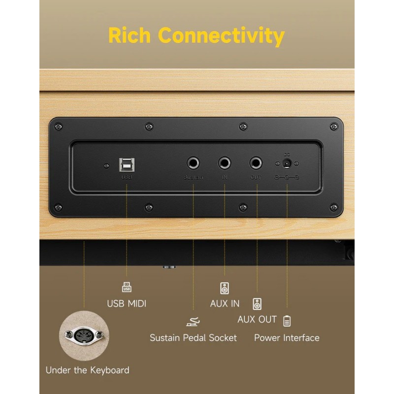 Donner OURA R300 Light Wood Pianino cyfrowe EC7132 - 11 - Strona główna - 