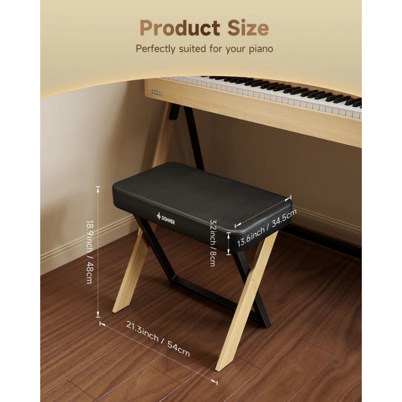 Donner DKB-300 Light Wood EC7087 Stołek do pianina R300 - 5 - Siedziska, Ławy - 
