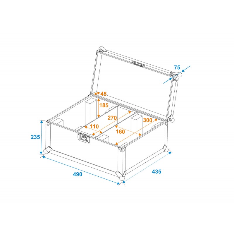Roadinger skrzynia transportowa na 2x LED CLS-9 QCL RGB/WW 9x7W
