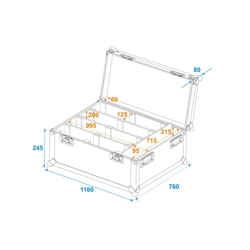 Roadinger skrzynia transportowa na 4x LED PMB-8 COB QCL
