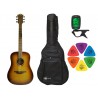 Gitara akustyczna LAG T118D-BRS + pokrowiec + tuner + kostki w zestawie