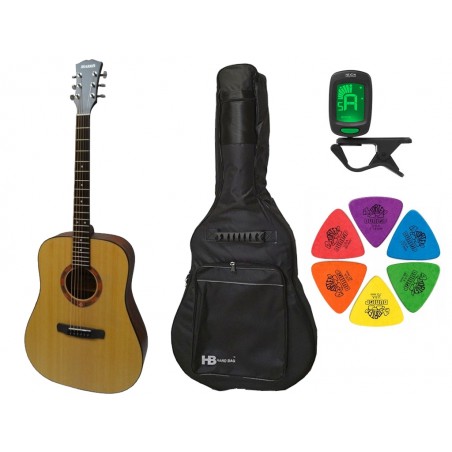 Gitara akustyczna Marris D + pokrowiec + tuner + kostki w zestawie