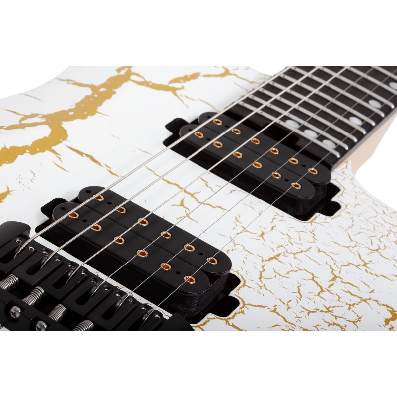 Schecter USA Sunset Extreme White and Gold Satin Crackle - Gitara elektryczna