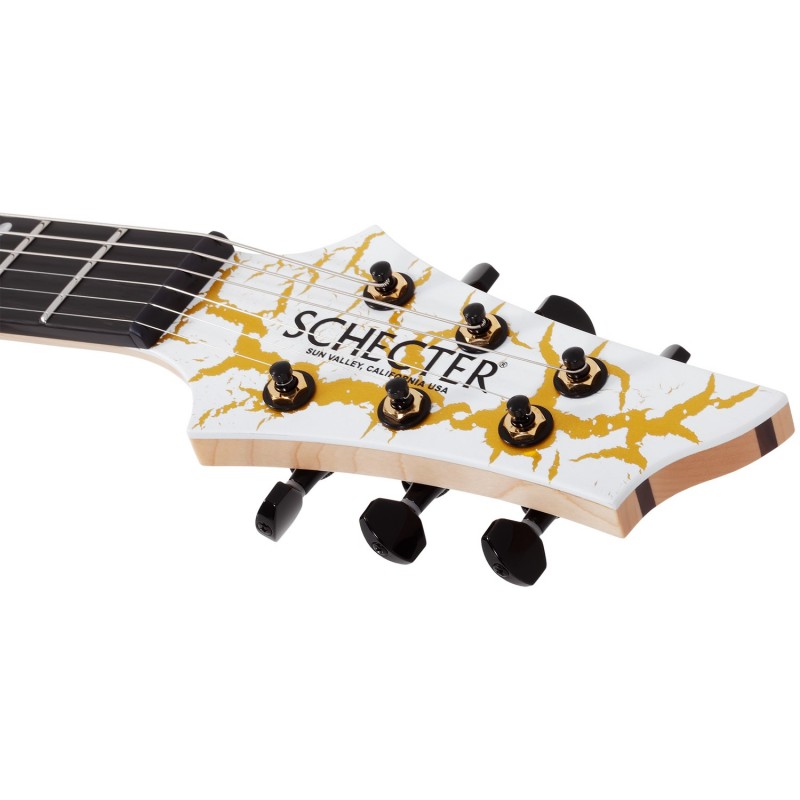 Schecter USA Sunset Extreme White and Gold Satin Crackle - Gitara elektryczna