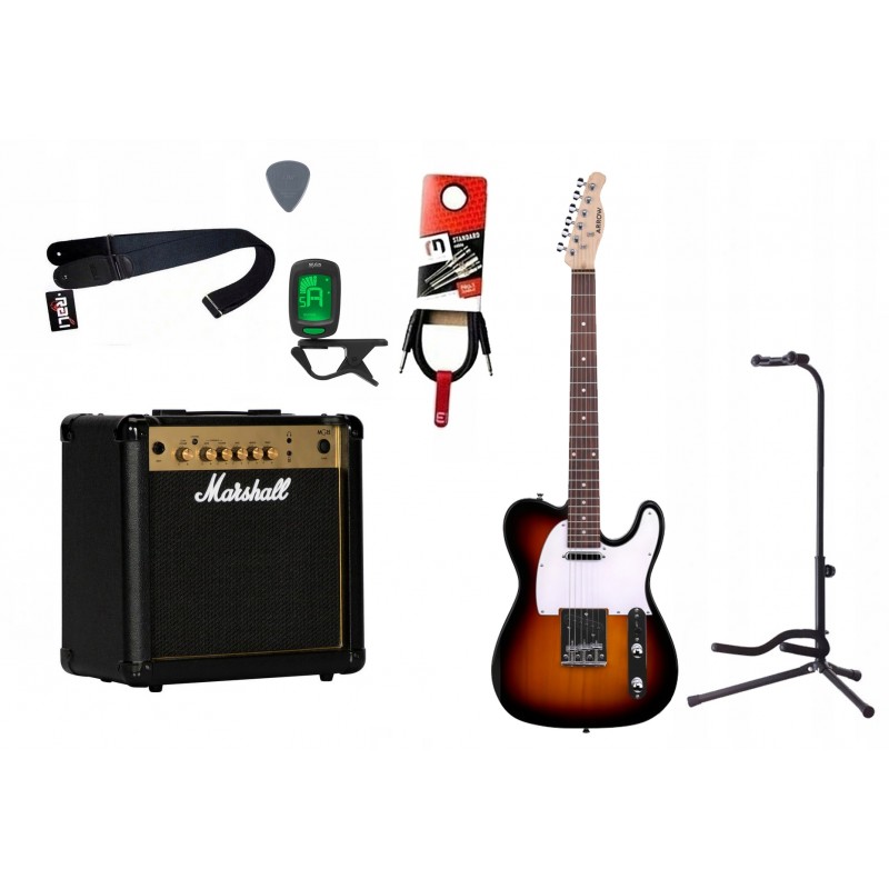 Gitara elektryczna Arrow TL11 TB + wzmacniacz 15W + kabel w zestawie