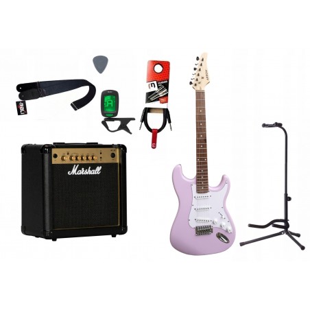 Gitara elektryczna Arrow T111 Pink + wzmacniacz 15W + kabel w zestawie