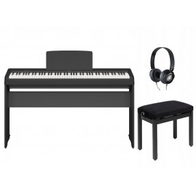 Pianino cyfrowe Yamaha P-145BT + statyw + ława + słuchawki w zestawie