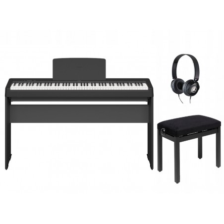 Pianino cyfrowe Yamaha P-145BT + statyw + ława + słuchawki w zestawie