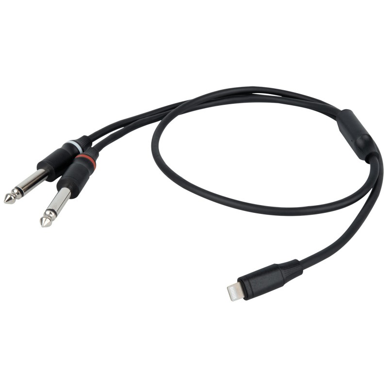 DAP Audio FL101 - Kabel Lightning - 2x mono Jack L/R 1.5m