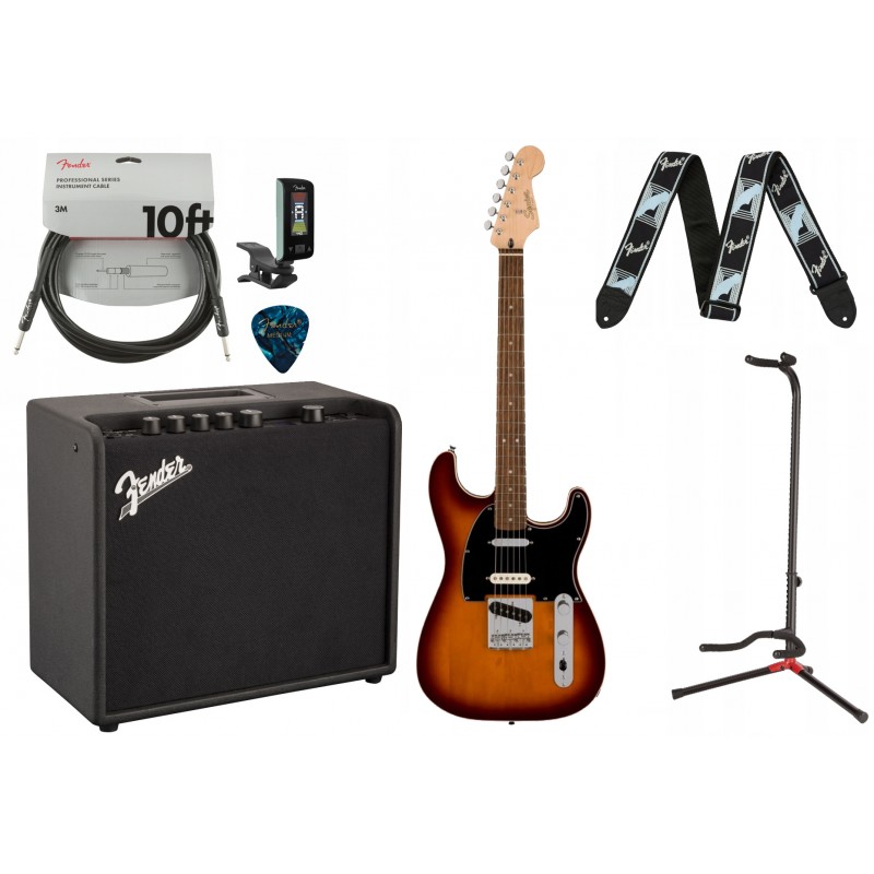 Gitara elektryczna Squier Paranormal Strat TS + wzmacniacz 25W + kabel w zestaw