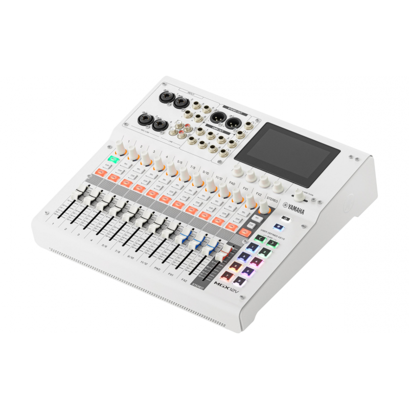 Yamaha MGX12V, white Mikser cyfrowy - 3 - Miksery cyfrowe - Yamaha MGX12V White to 12-kanałowy mikser cyfrowy z fizycznymi suwak